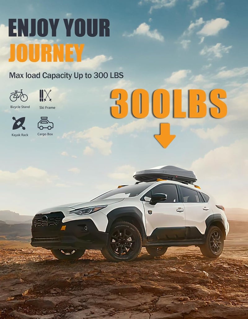 KINGGERI 300lbs Roof Rack Cross Bars Compatible with Subaru crosstrek 2024-2026 Limited/Premium/Sport (Not for Wilderness) with Raised Side Rails, Lockable Aluminum Roof Rails Crossbars Luggage - Image 3